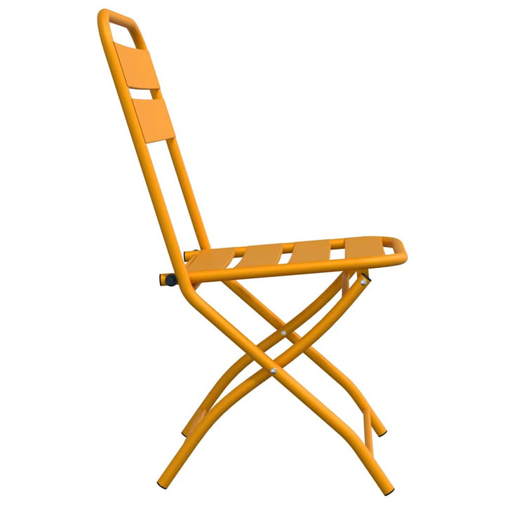 Have sammenslåelig stol 2 pcs Sennepsgul 55 x 56.5 x 91cm Stål