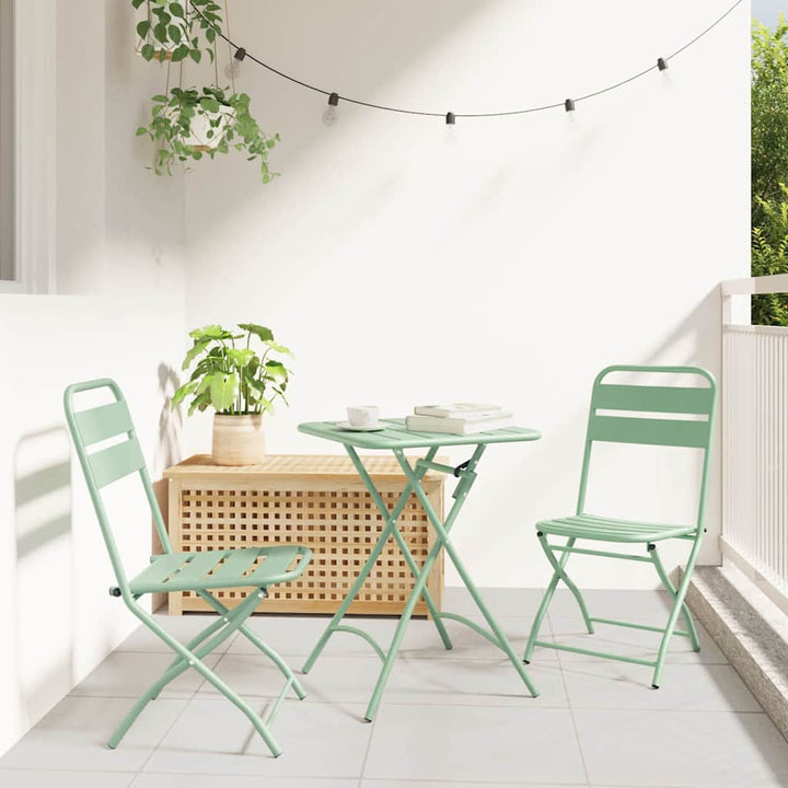 Have sammenslåelig stol 2 pcs Grøn 55 x 56.5 x 91cm Stål
