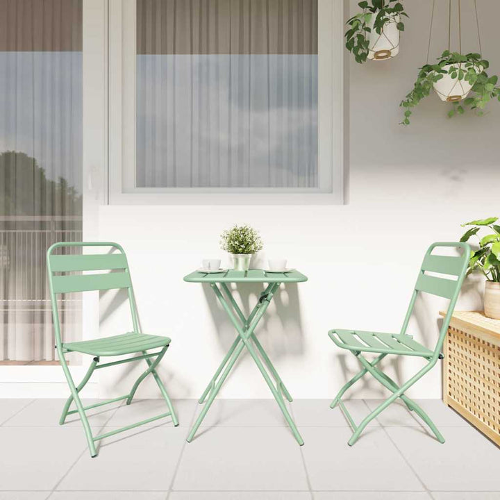 Have sammenslåelig stol 2 pcs Grøn 55 x 56.5 x 91cm Stål