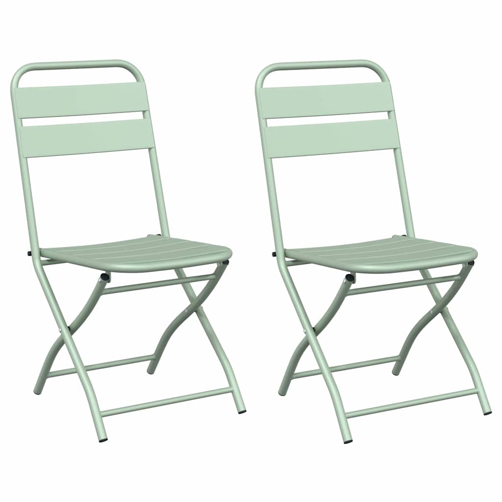 Have sammenslåelig stol 2 pcs Grøn 55 x 56.5 x 91cm Stål
