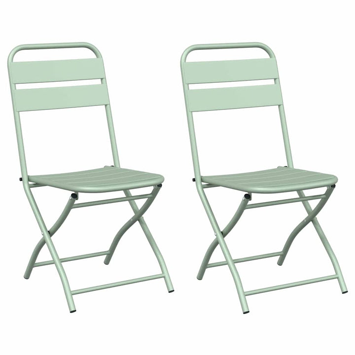 Have sammenslåelig stol 2 pcs Grøn 55 x 56.5 x 91cm Stål