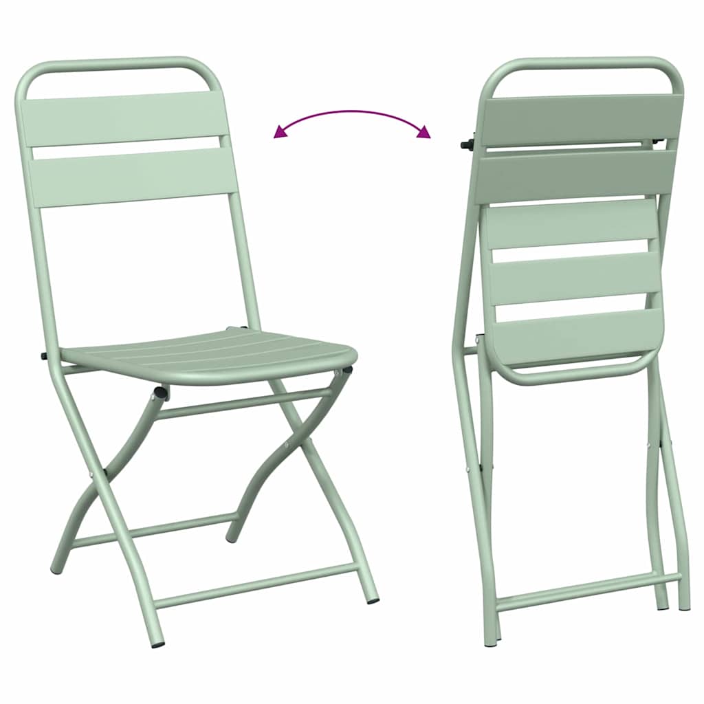 Have sammenslåelig stol 2 pcs Grøn 55 x 56.5 x 91cm Stål