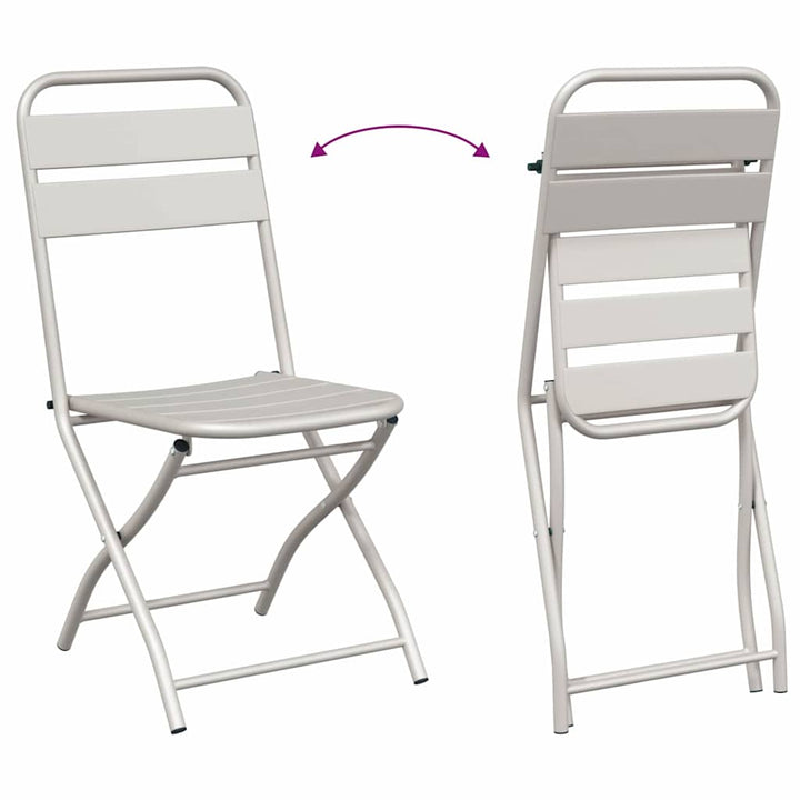 Have sammenslåelig stol 2 pcs Beige 55 x 56.5 x 91cm Stål