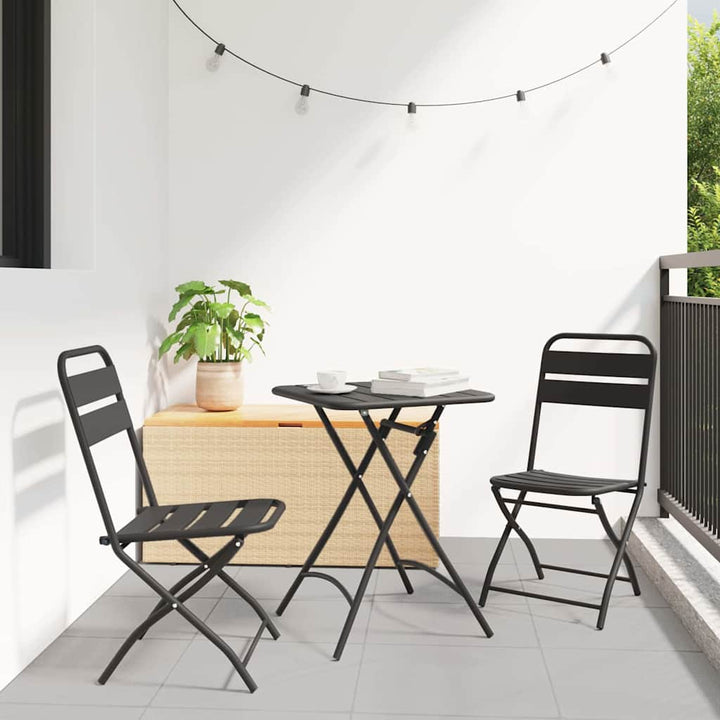 Have sammenslåelig stol 2 pcs Antracit 55 x 56.5 x 91cm Stål