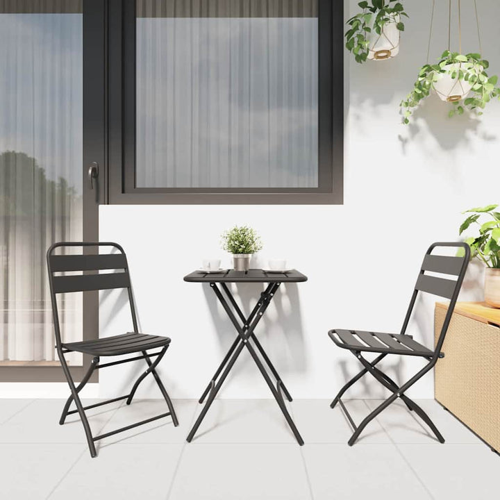 Have sammenslåelig stol 2 pcs Antracit 55 x 56.5 x 91cm Stål
