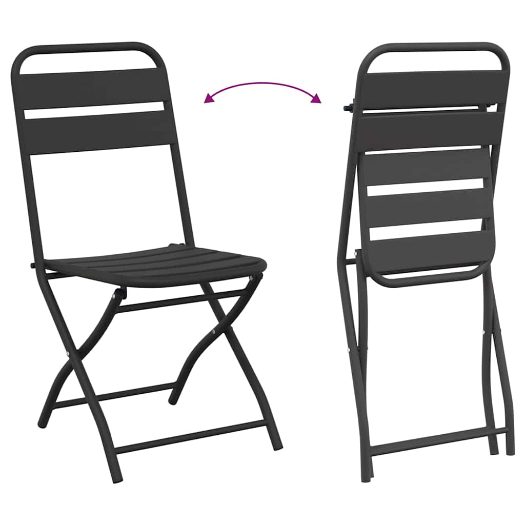 Have sammenslåelig stol 2 pcs Antracit 55 x 56.5 x 91cm Stål