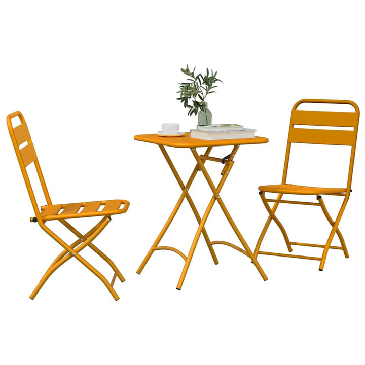Bistrosæt 3 pcs Sennepsgul Stål