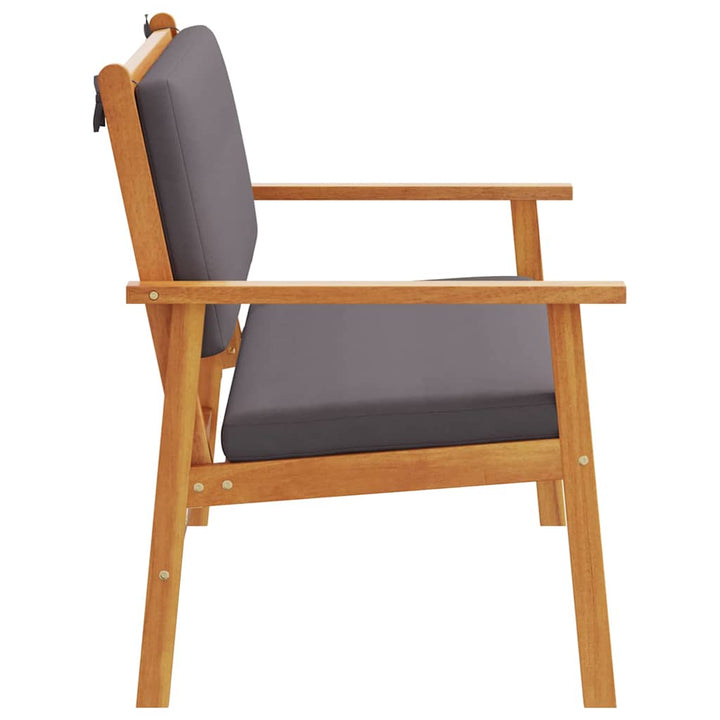 Havebænk med pude Brun Massivt akacietræ