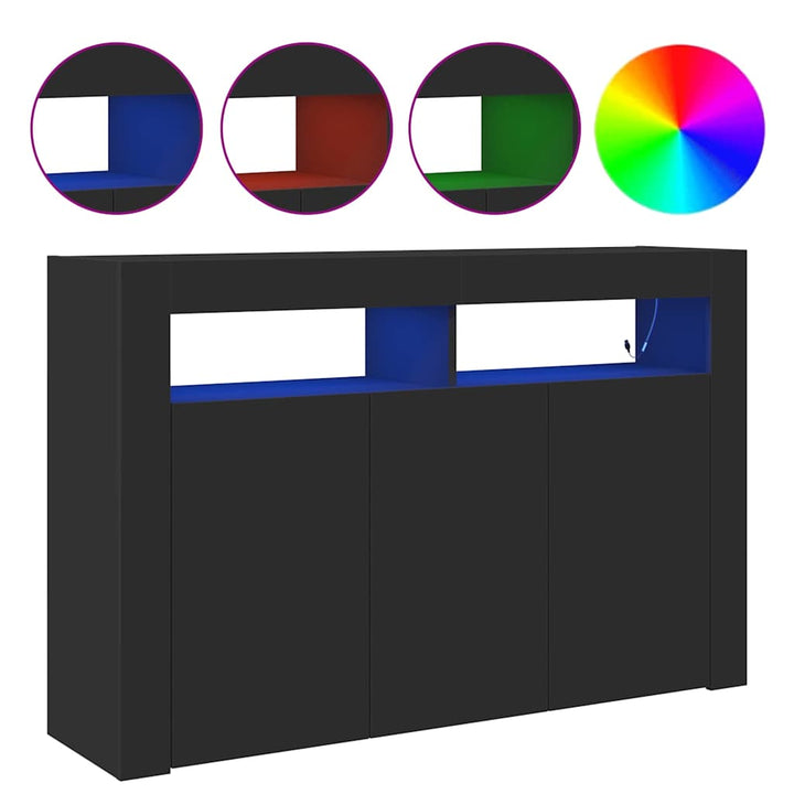 Sideboard Sort 116 x 30 x 75 cm Konstrueret træ