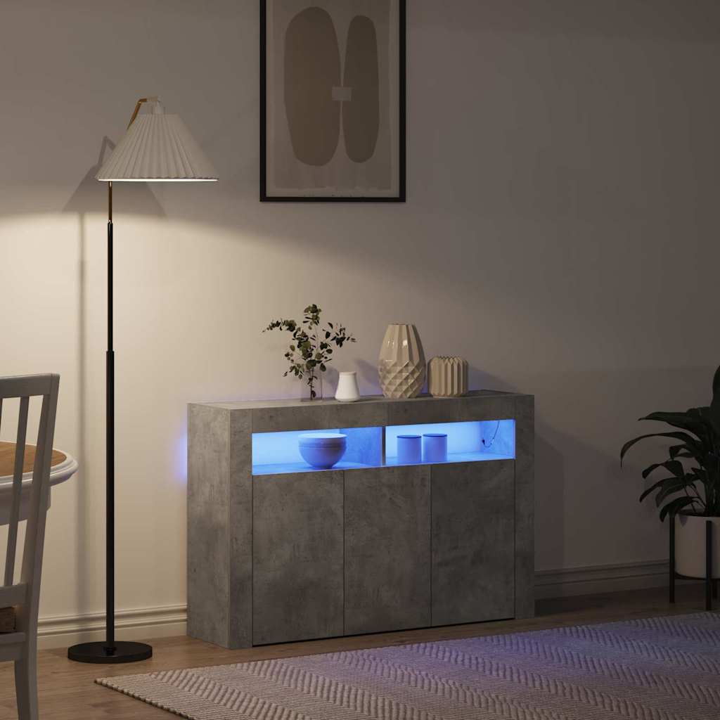 Sideboard Betongrå 116 x 30 x 75 cm Konstrueret træ