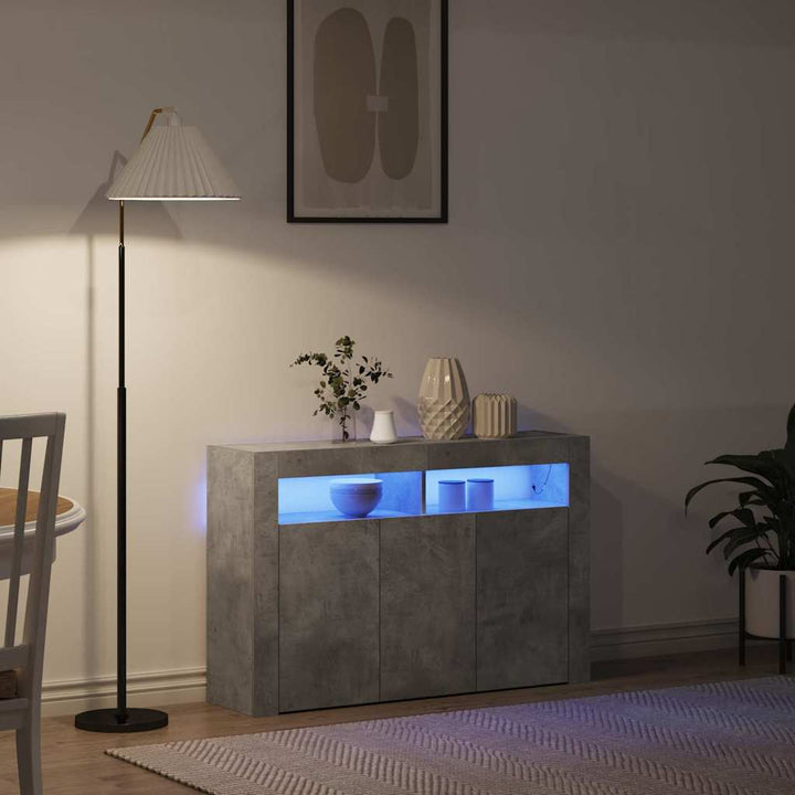 Sideboard Betongrå 116 x 30 x 75 cm Konstrueret træ