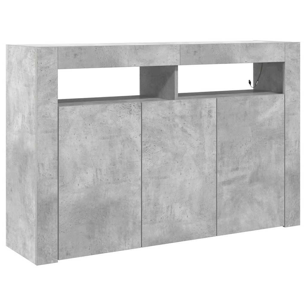 Sideboard Betongrå 116 x 30 x 75 cm Konstrueret træ