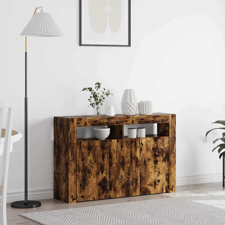 Sideboard Røget eg 116 x 30 x 75 cm Konstrueret træ