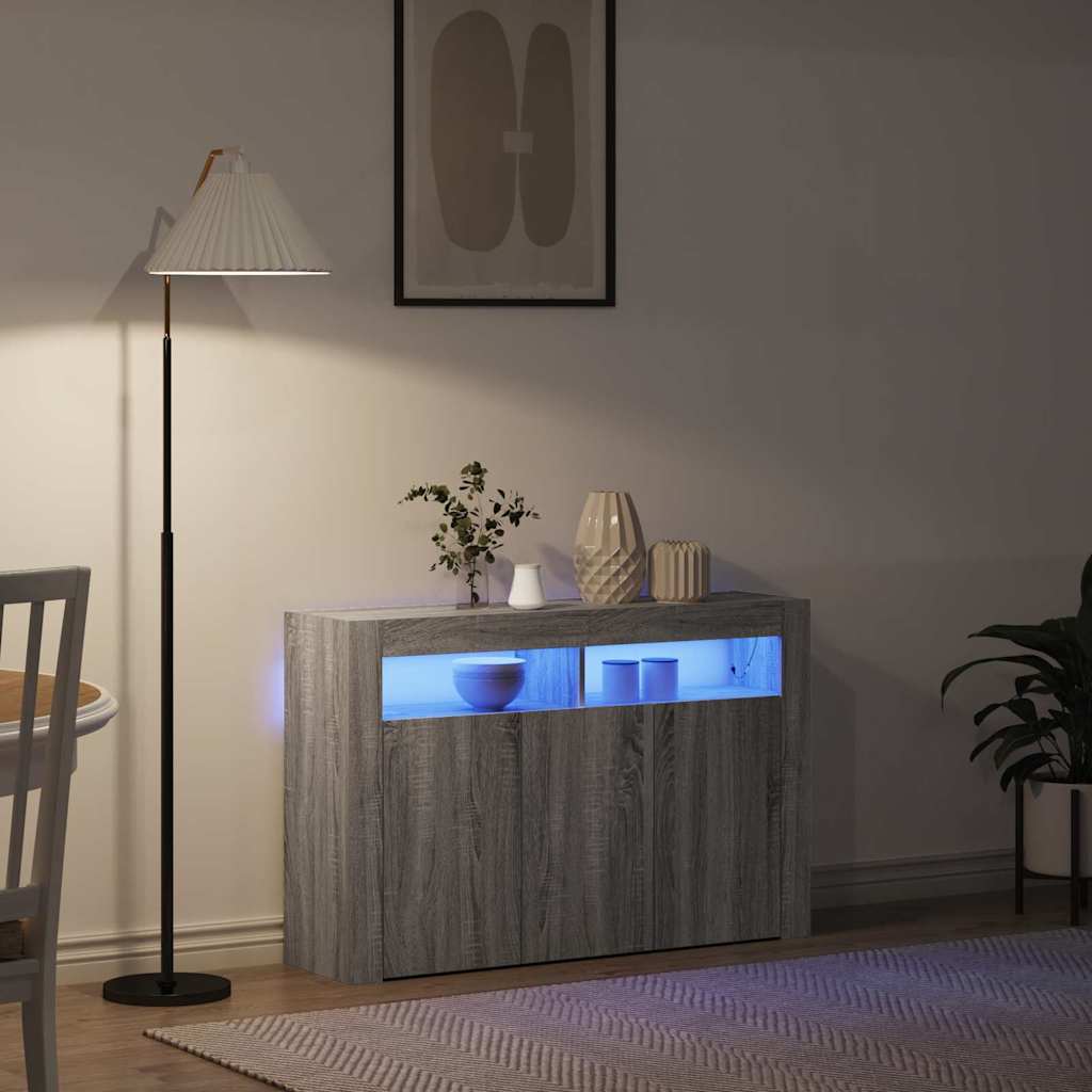 Sideboard Grå sonoma-eg 116 x 30 x 75 cm Konstrueret træ