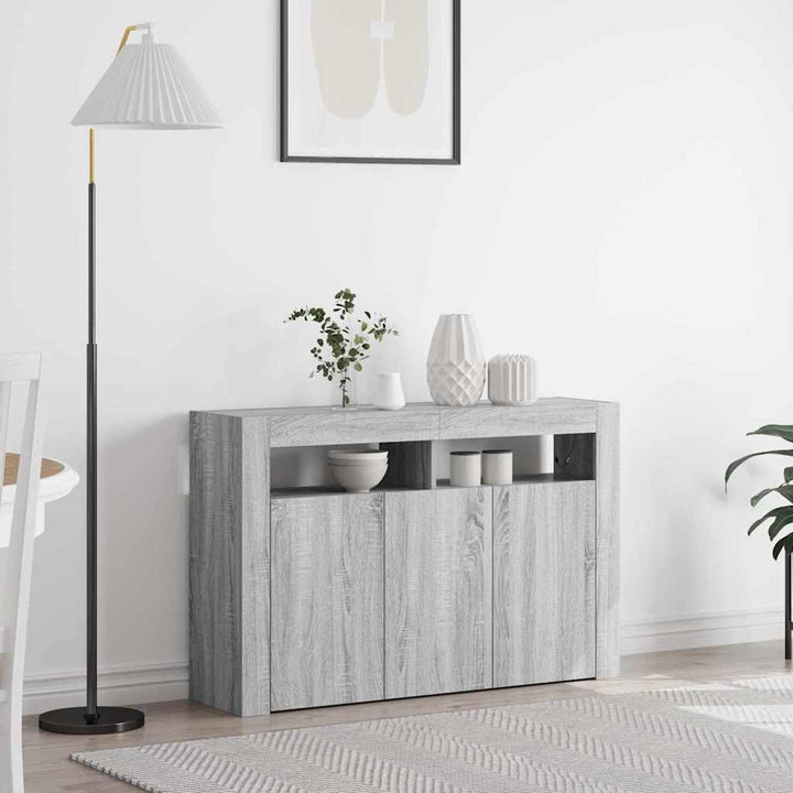 Sideboard Grå sonoma-eg 116 x 30 x 75 cm Konstrueret træ