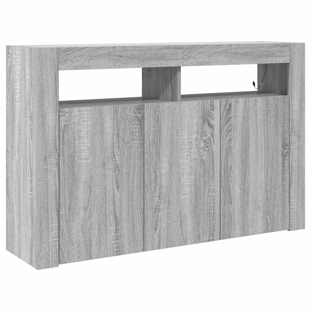 Sideboard Grå sonoma-eg 116 x 30 x 75 cm Konstrueret træ
