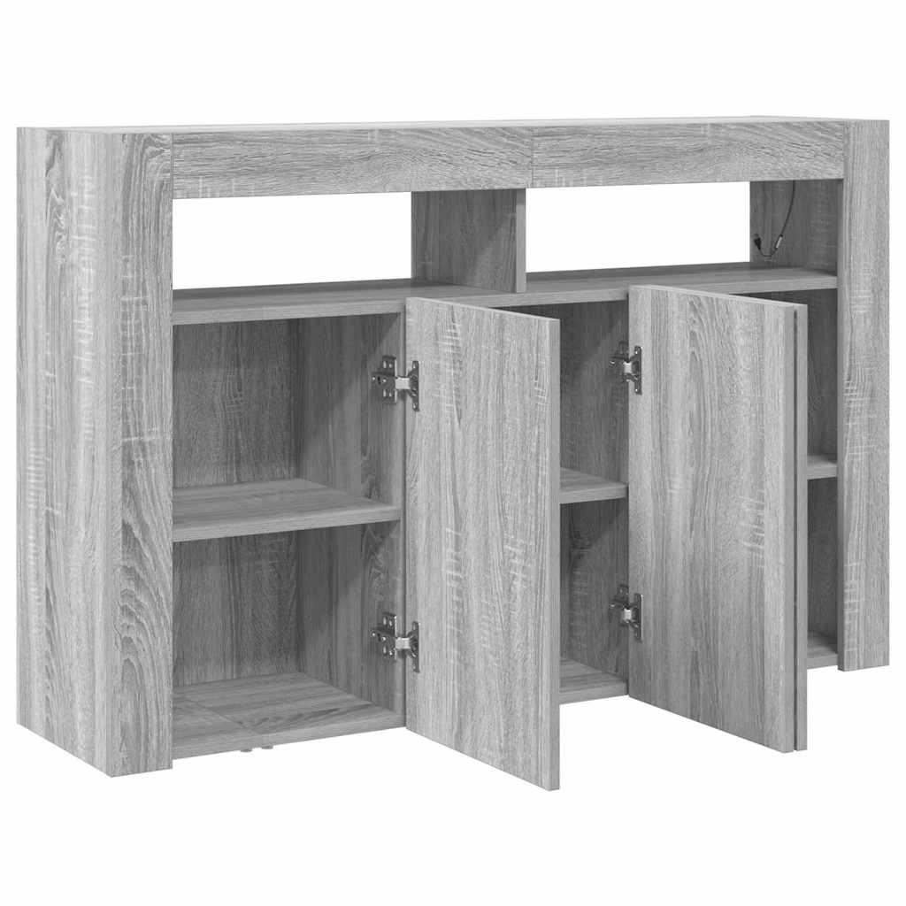 Sideboard Grå sonoma-eg 116 x 30 x 75 cm Konstrueret træ