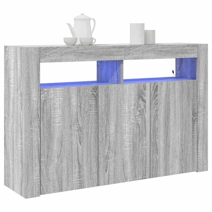 Sideboard Grå sonoma-eg 116 x 30 x 75 cm Konstrueret træ