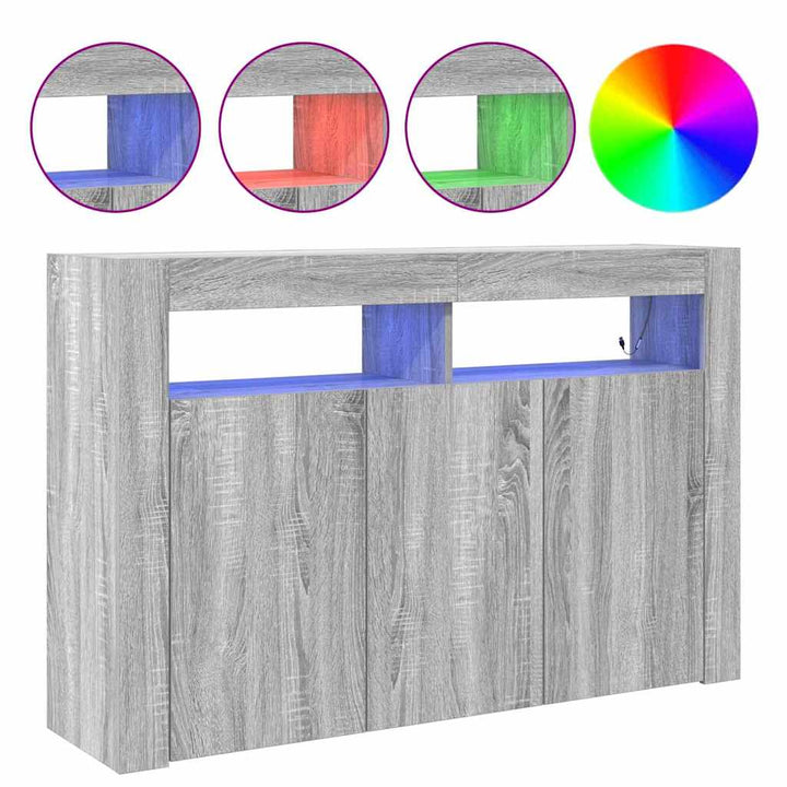 Sideboard Grå sonoma-eg 116 x 30 x 75 cm Konstrueret træ