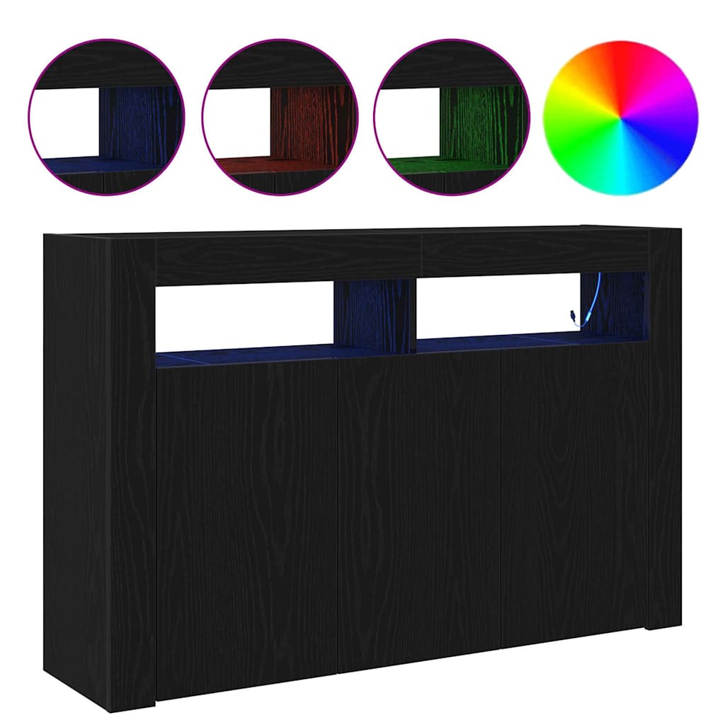 Sideboard Sort eg 116 x 30 x 75 cm Konstrueret træ