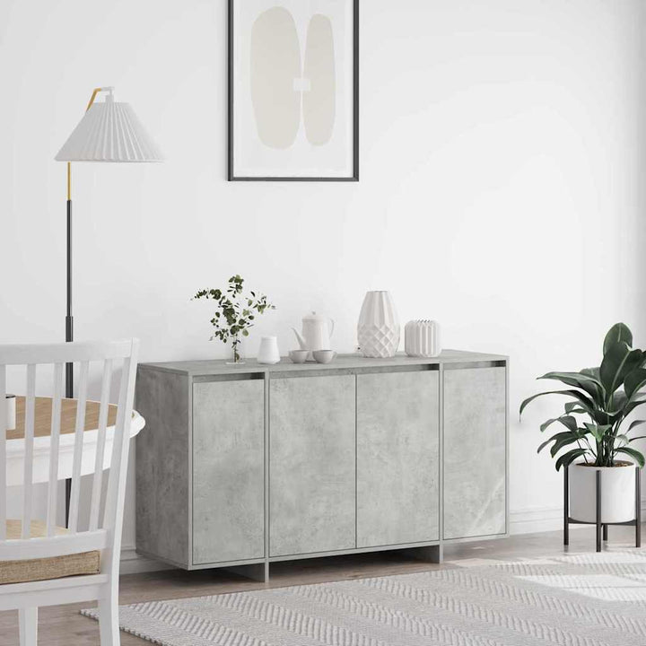 Sideboard Betongrå 135 x 41 x 69 cm Konstrueret træ