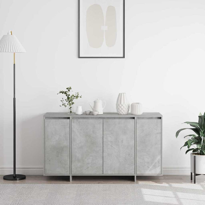 Sideboard Betongrå 135 x 41 x 69 cm Konstrueret træ
