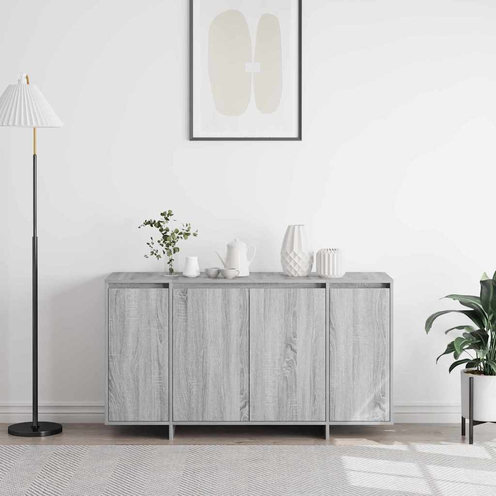 Sideboard Grå sonoma-eg 135 x 41 x 69 cm Konstrueret træ