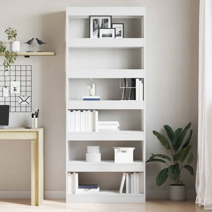 Bogreol med hylde Hvid 80 x 30 x 198 cm Konstrueret træ