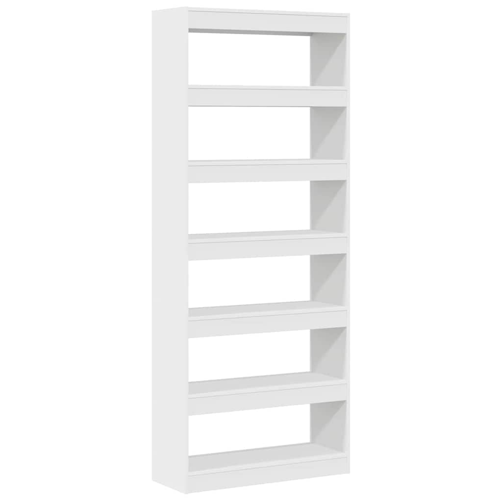 Bogreol med hylde Hvid 80 x 30 x 198 cm Konstrueret træ