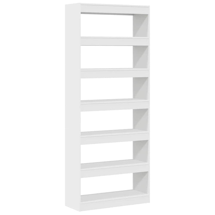 Bogreol med hylde Hvid 80 x 30 x 198 cm Konstrueret træ