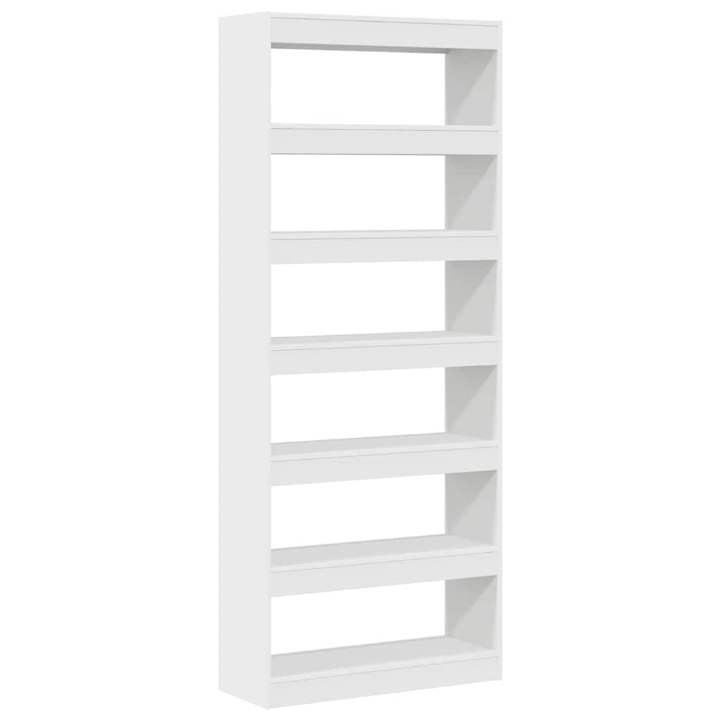 Bogreol med hylde Hvid 80 x 30 x 198 cm Konstrueret træ