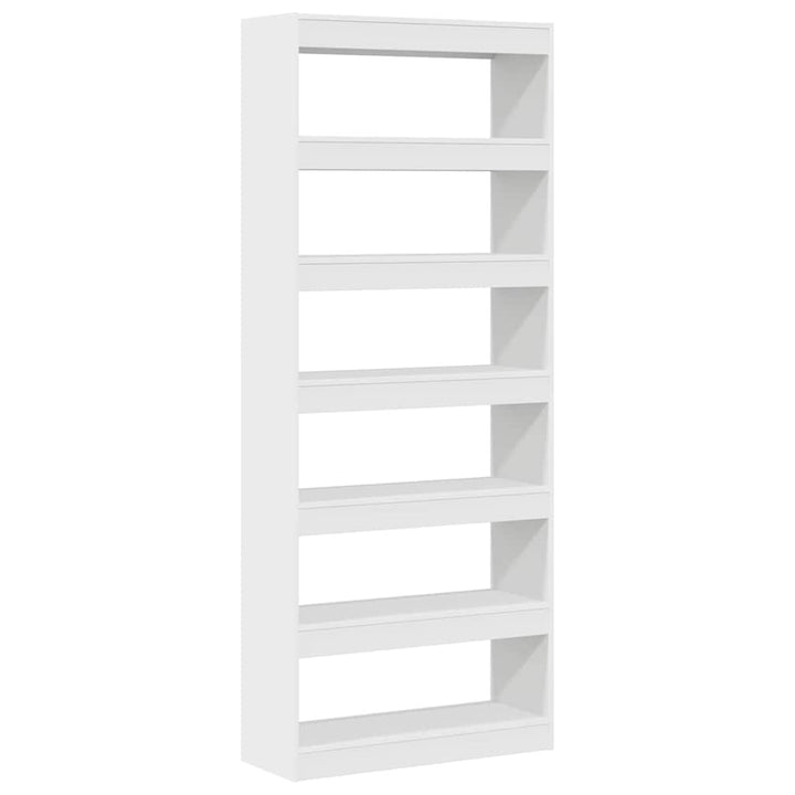 Bogreol med hylde Hvid 80 x 30 x 198 cm Konstrueret træ
