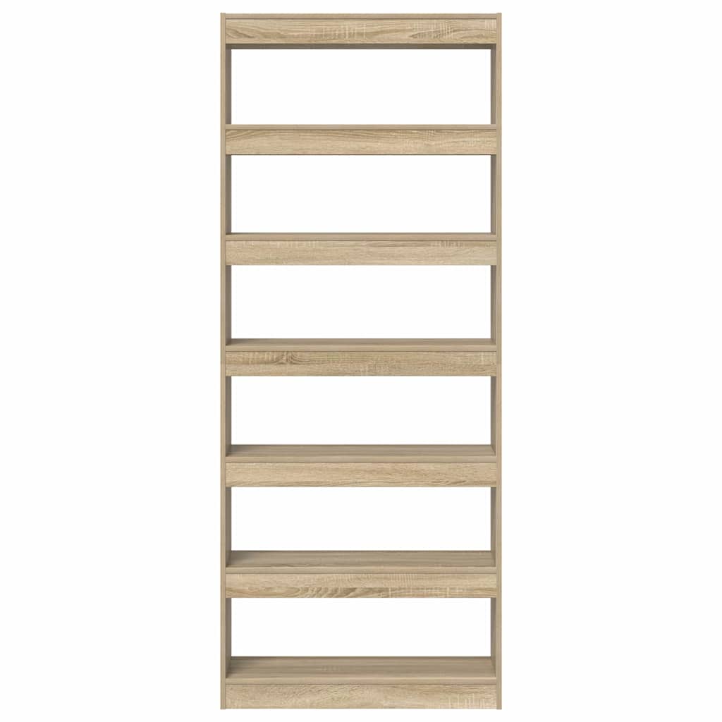 Bogreol med hylde Sonoma-eg 80 x 30 x 198 cm Konstrueret træ