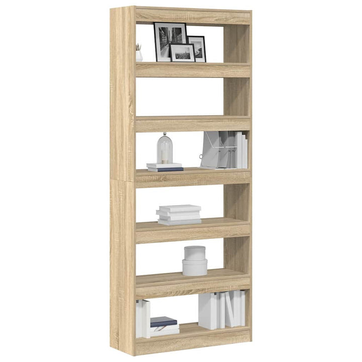Bogreol med hylde Sonoma-eg 80 x 30 x 198 cm Konstrueret træ