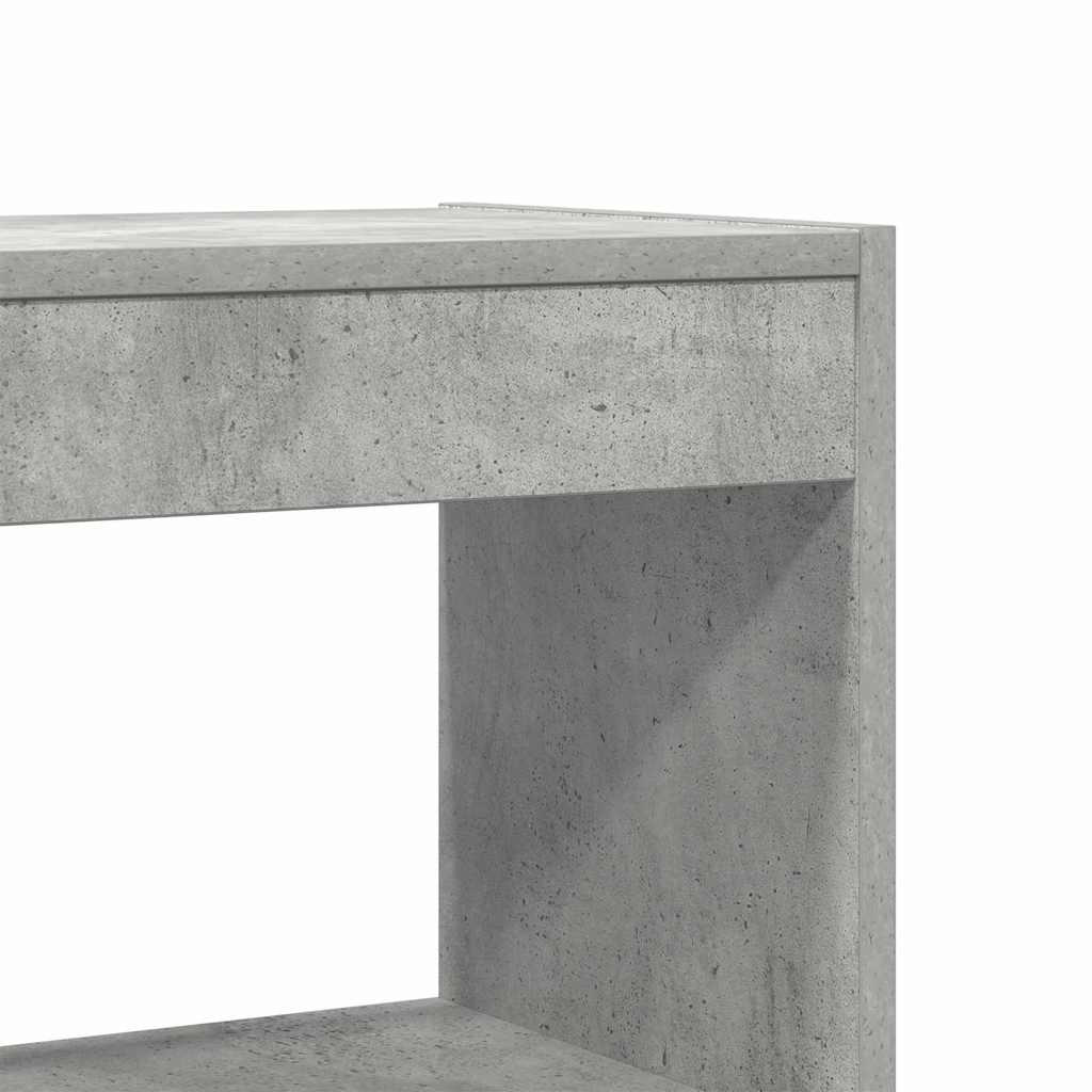 Bogreol med hylde Betongrå 80 x 30 x 198 cm Konstrueret træ