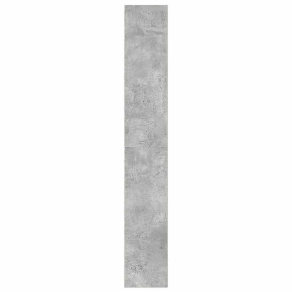 Bogreol med hylde Betongrå 80 x 30 x 198 cm Konstrueret træ