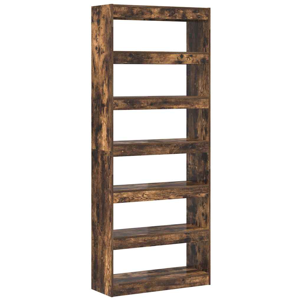 Bogreol med hylde Røget eg 80 x 30 x 198 cm Konstrueret træ