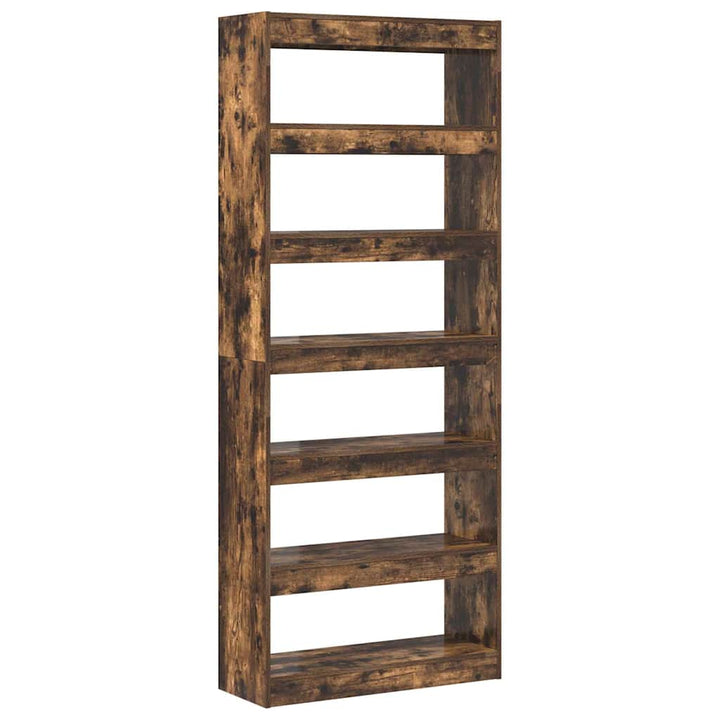 Bogreol med hylde Røget eg 80 x 30 x 198 cm Konstrueret træ