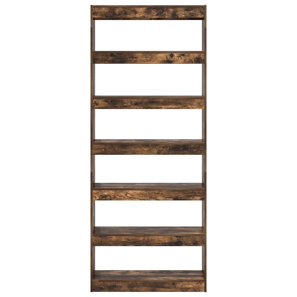 Bogreol med hylde Røget eg 80 x 30 x 198 cm Konstrueret træ