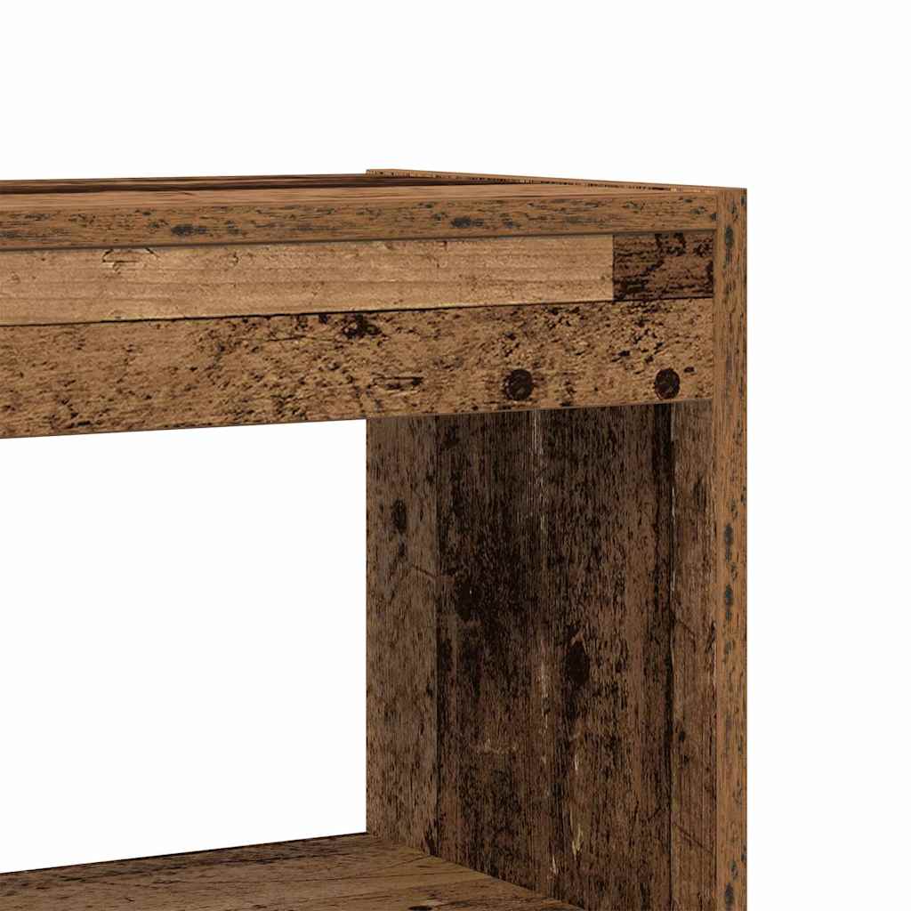 Bogreol med hylde Gammelt træ 80 x 30 x 198 cm Konstrueret træ