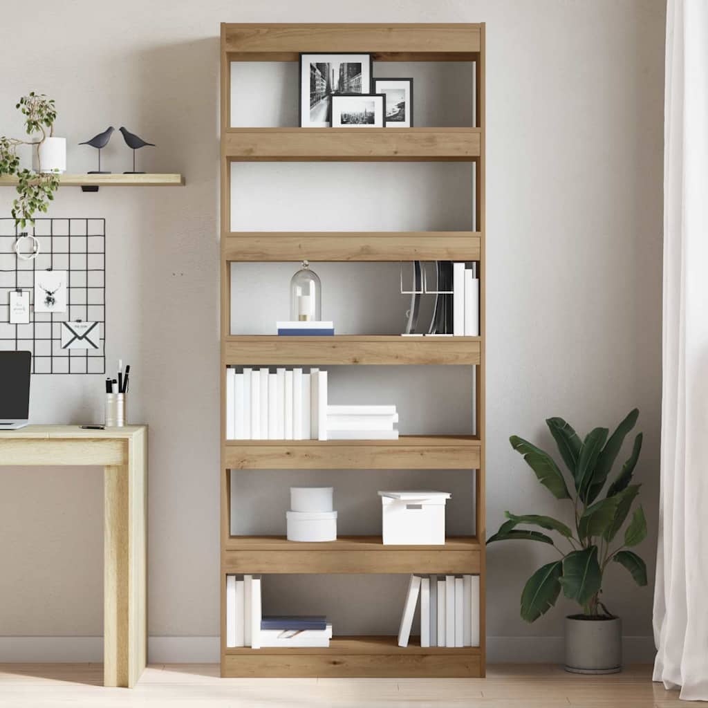 Bogreol med hylde artisan eg 80 x 30 x 198 cm Konstrueret træ