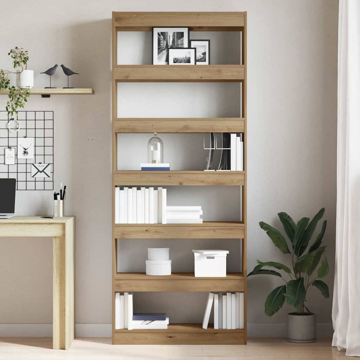 Bogreol med hylde artisan eg 80 x 30 x 198 cm Konstrueret træ