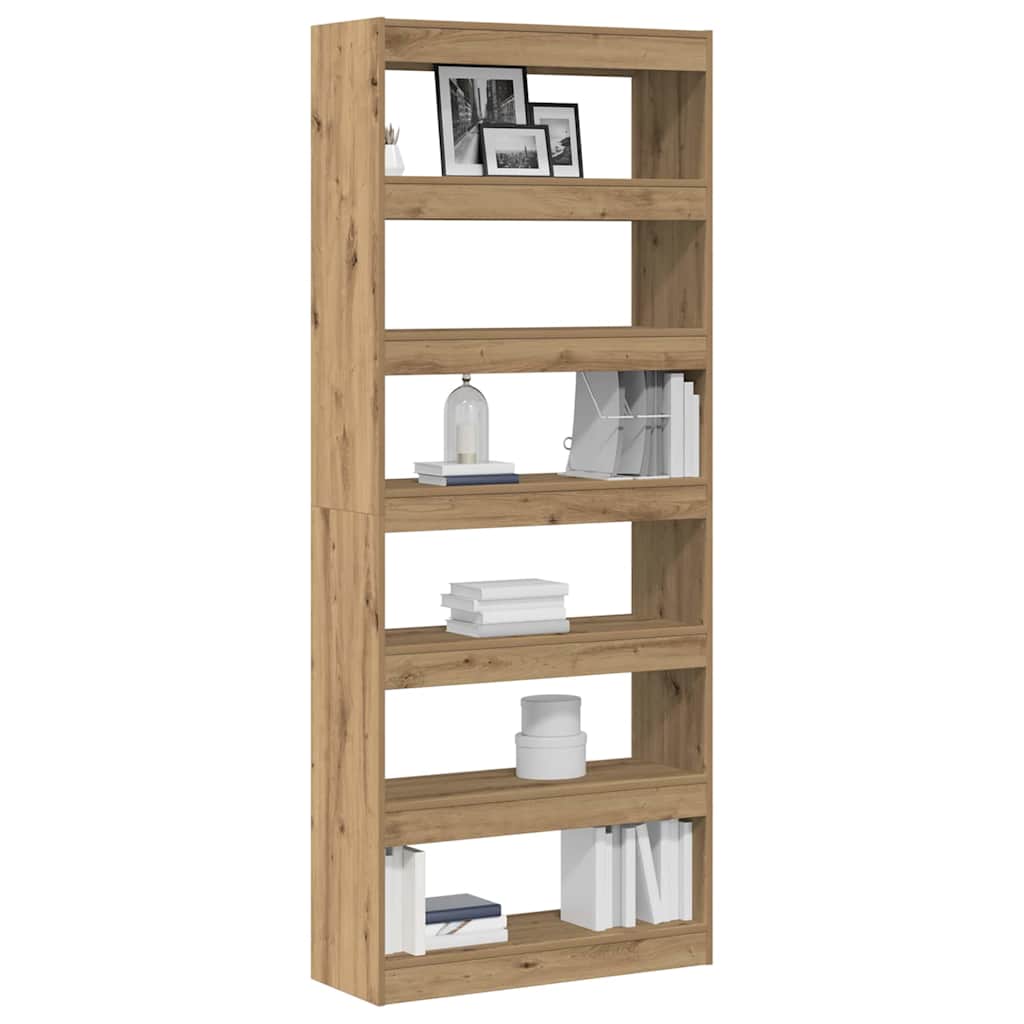 Bogreol med hylde artisan eg 80 x 30 x 198 cm Konstrueret træ
