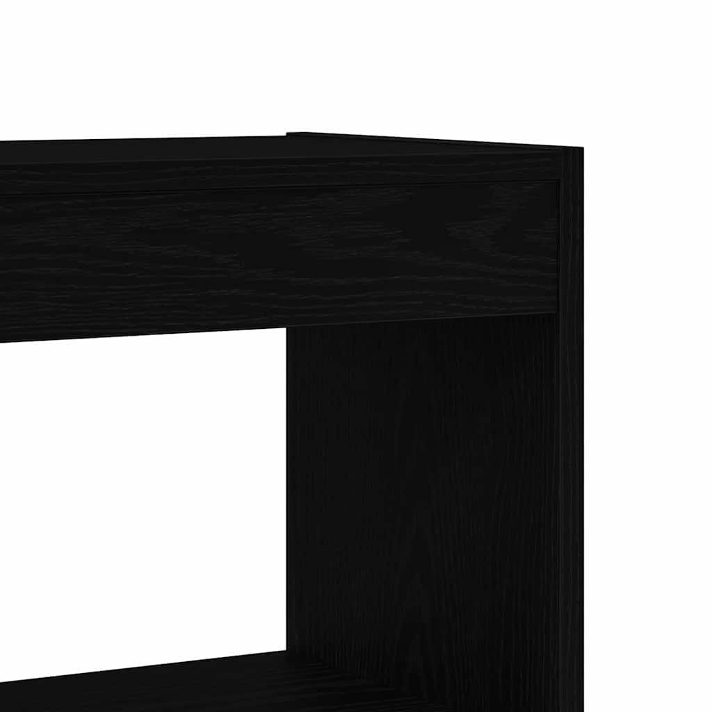 Bogreol med hylde Sort eg 80 x 30 x 198 cm Konstrueret træ
