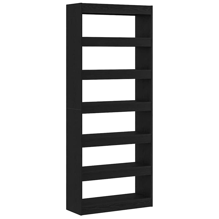 Bogreol med hylde Sort eg 80 x 30 x 198 cm Konstrueret træ