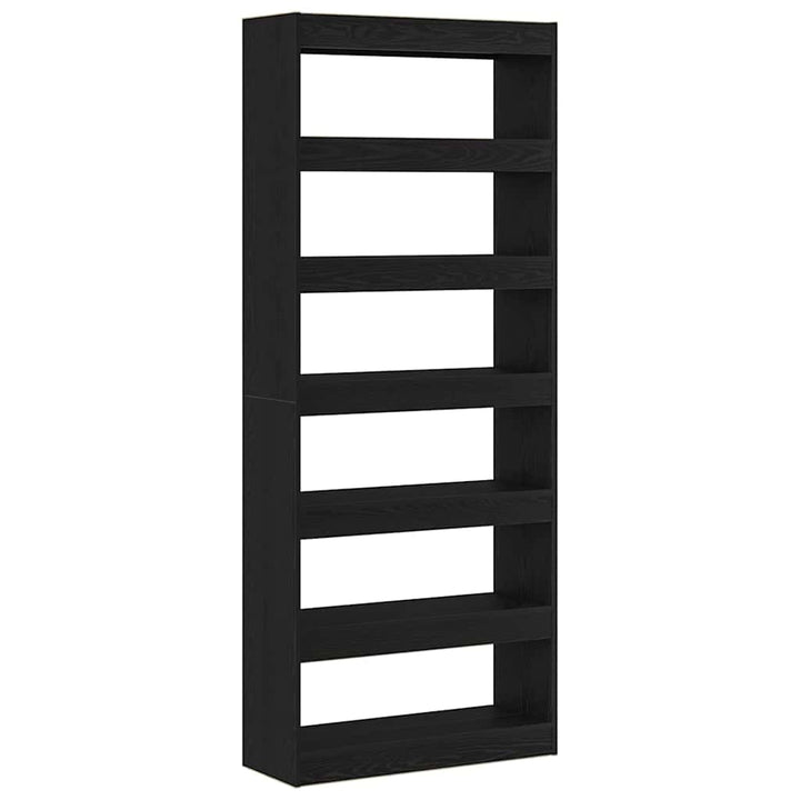 Bogreol med hylde Sort eg 80 x 30 x 198 cm Konstrueret træ