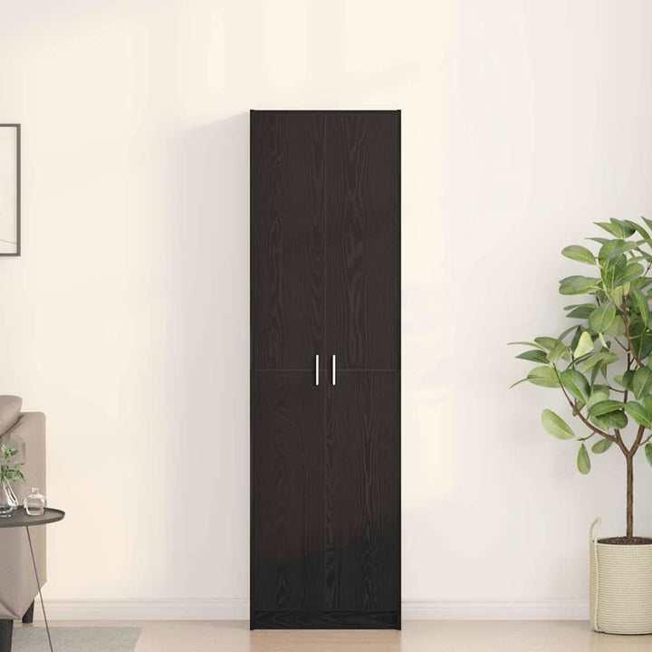 Garderobeskab med dør Sort eg 55 x 25 x 189 cm Konstrueret træ