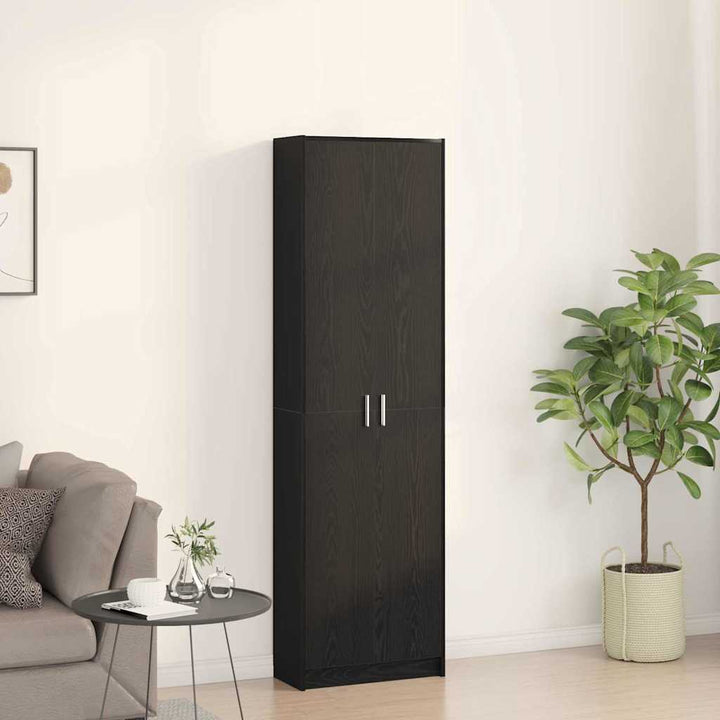 Garderobeskab med dør Sort eg 55 x 25 x 189 cm Konstrueret træ