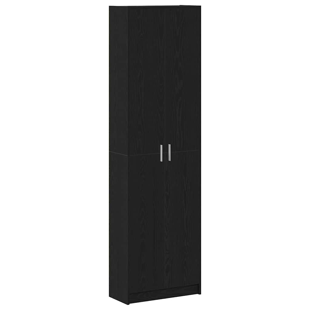 Garderobeskab med dør Sort eg 55 x 25 x 189 cm Konstrueret træ