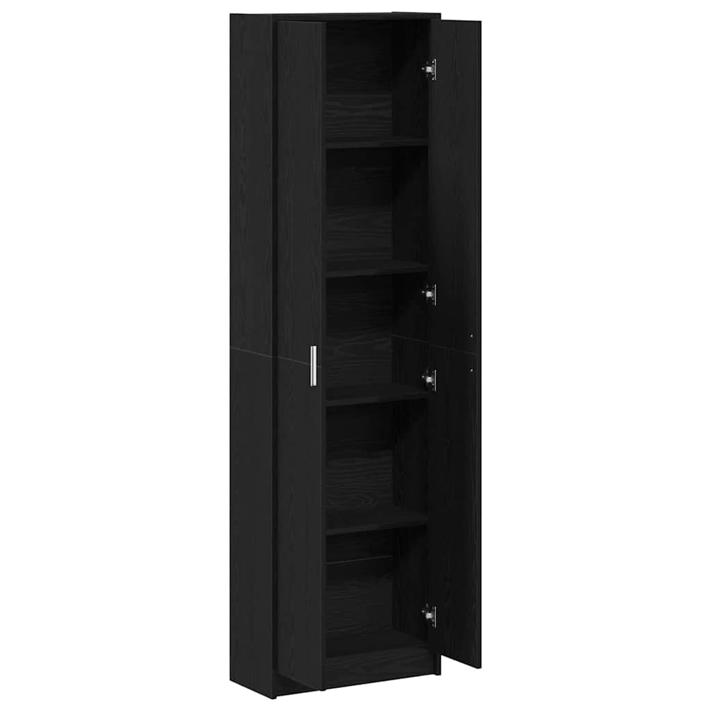 Garderobeskab med dør Sort eg 55 x 25 x 189 cm Konstrueret træ